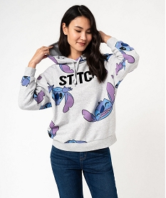 GEMO Sweat à capuche imprimé femme - Stitch Gris