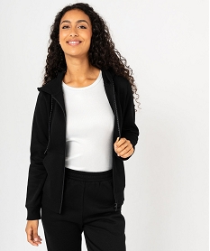 GEMO Sweat zippé à capuche femme noir standard