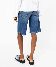 bermuda en jean coupe large femme bleu shortsK318401_3