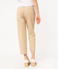 pantalon en twill de coton avec ceinture tressee femme beigeK319801_3