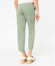 pantalon en twill de coton avec ceinture tressee femme vert pantalonsK319901_3