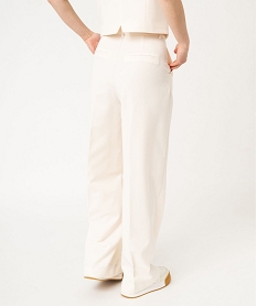 pantalon large en toile femme beige pantalonsK320601_3
