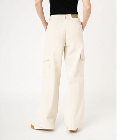 pantalon large coupe cargo femme beigeK321101_3