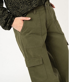 pantalon large coupe cargo femme vert pantalonsK321201_2