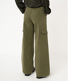pantalon large coupe cargo femme vert pantalonsK321201_3