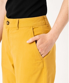 pantalon chino coupe regular femme jaune pantalonsK321501_2