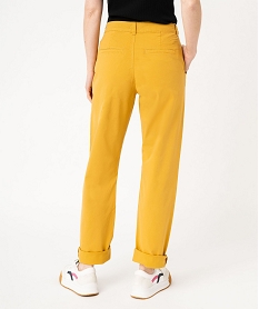 pantalon chino coupe regular femme jauneK321501_3