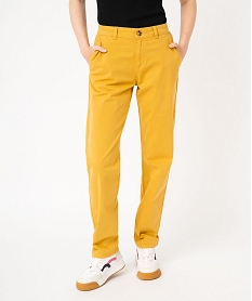 pantalon chino coupe regular femme jauneK321501_4