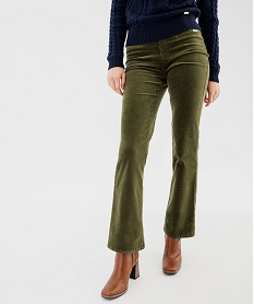 GEMO Pantalon en velours côtelé femme - LuluCastagnette Vert