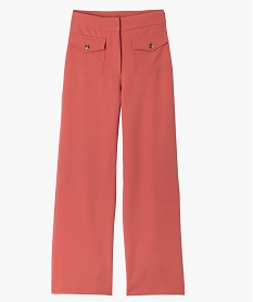 GEMO Pantalon de tailleur large et fluide à grandes poches femme Rose