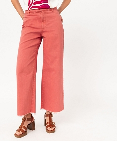 pantacourt en jean cropped wide leg colore femme rose pantacourtsK324401_1