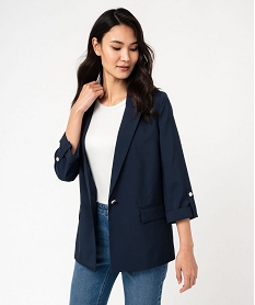 GEMO Veste de tailleur à manches 34 femme Bleu