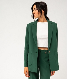 GEMO Veste blazer coupe droite fermeture un bouton femme Vert