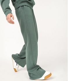 GEMO Pantalon large en maille à taille élastiquée femme Vert