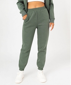 GEMO Pantalon de jogging en molleton doux femme Vert