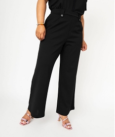 GEMO Pantalon fluide coupe large femme grande taille Noir