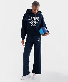 GEMO Jogging large en molleton doux imprimé femme - Camps United Bleu