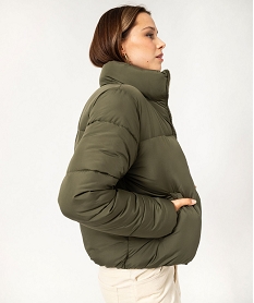 GEMO Blouson matelassé avec col montant coupe courte femme Vert