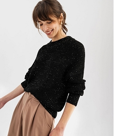 GEMO Pull avec sequins femme Noir