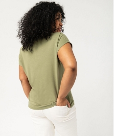 tee-shirt femme grande taille a manches courtes avec motifs vertK359701_3