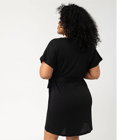 robe portefeuille a manches courtes femme grande taille noir robesK372501_3