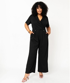 GEMO Combinaison pantalon à manches courtes femme grande taille Noir