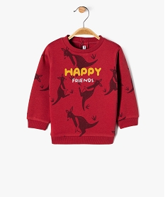 GEMO Sweat intérieur molletonné avec motifs animaux bébé garçon Rouge