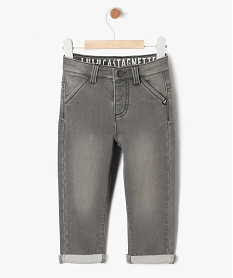 GEMO Jean slim en denim stretch délavé bébé garçon - LuluCastagnette Gris