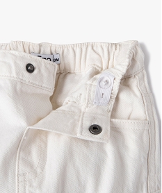 pantalon cargo en toile de coton a taille elastiquee bebe garcon beigeK378201_2