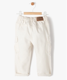 pantalon cargo en toile de coton a taille elastiquee bebe garcon beigeK378201_4