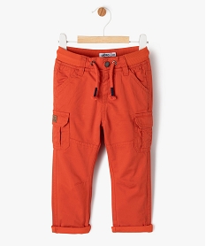 pantalon coupe cargo double avec taille elastique bebe garcon rougeK378701_1