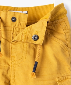 pantalon coupe cargo double avec taille elastique bebe garcon jauneK378801_2