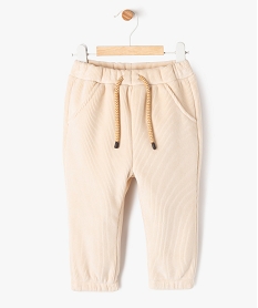 GEMO Pantalon en velours côtelé avec doublure polaire bébé Beige