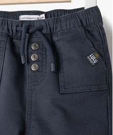 pantalon de jogging bebe garcon avec ceinture elastique - lulucastagnette noir joggingsK383601_2