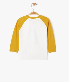 tee-shirt bicolore avec motif animal bebe garcon jauneK391501_3
