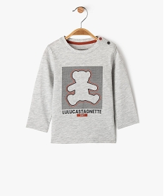 GEMO Tee-shirt manches longues imprimé en coton bébé garçon - LuluCastagnette Gris