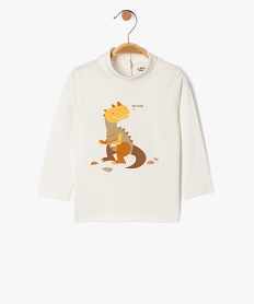 GEMO Tee-shirt manches longues et col roulé imprimé dinosaures bébé garçon Beige