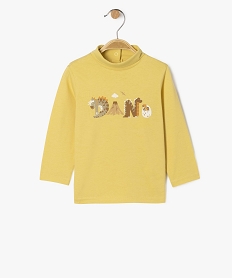 GEMO Tee-shirt manches longues et col roulé imprimé dinosaures bébé garçon Jaune