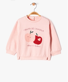 GEMO Sweat à motifs intérieur molletonné bébé fille Rose