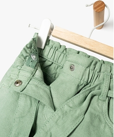 pantalon en toile denim coloree bebe fille - lulucastagnette vert pantalonsK396601_3