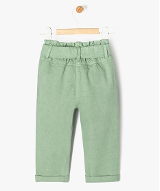 pantalon en toile denim coloree bebe fille - lulucastagnette vert pantalonsK396601_4