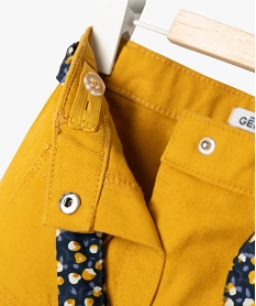 pantalon large en twill de coton avec ceinture a nouer bebe fille jaune pantalonsK396901_2