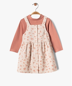 ensemble 2 pieces bebe fille   robe tee-shirt a manches longues rose robesK399701_1