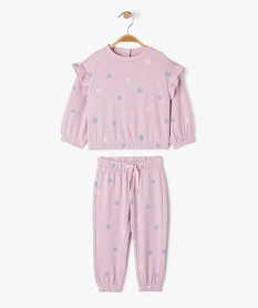 GEMO Ensemble 2 pièces sweat et pantalon en molleton bébé fille Violet