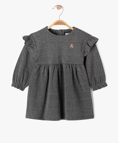 GEMO Robe manches longues avec volants épaules bébé fille - LuluCastagnette Gris