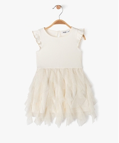 GEMO Robe de cérémonie avec jupe en tulle pailleté bébé fille Beige