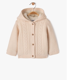 GEMO Gilet à capuche doublé sherpa bébé fille Rose