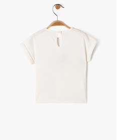 tee-shirt manches courtes avec motif paillete bebe fille beige tee-shirts manches courtesK405201_3