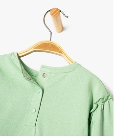 tee-shirt a manches longues avec volants bebe fille - lulucastagnette vert tee-shirts manches longuesK407001_4