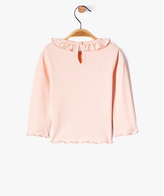 tee-shirt a manches longues avec finitions volantees bebe fille rose tee-shirts manches longuesK407201_3